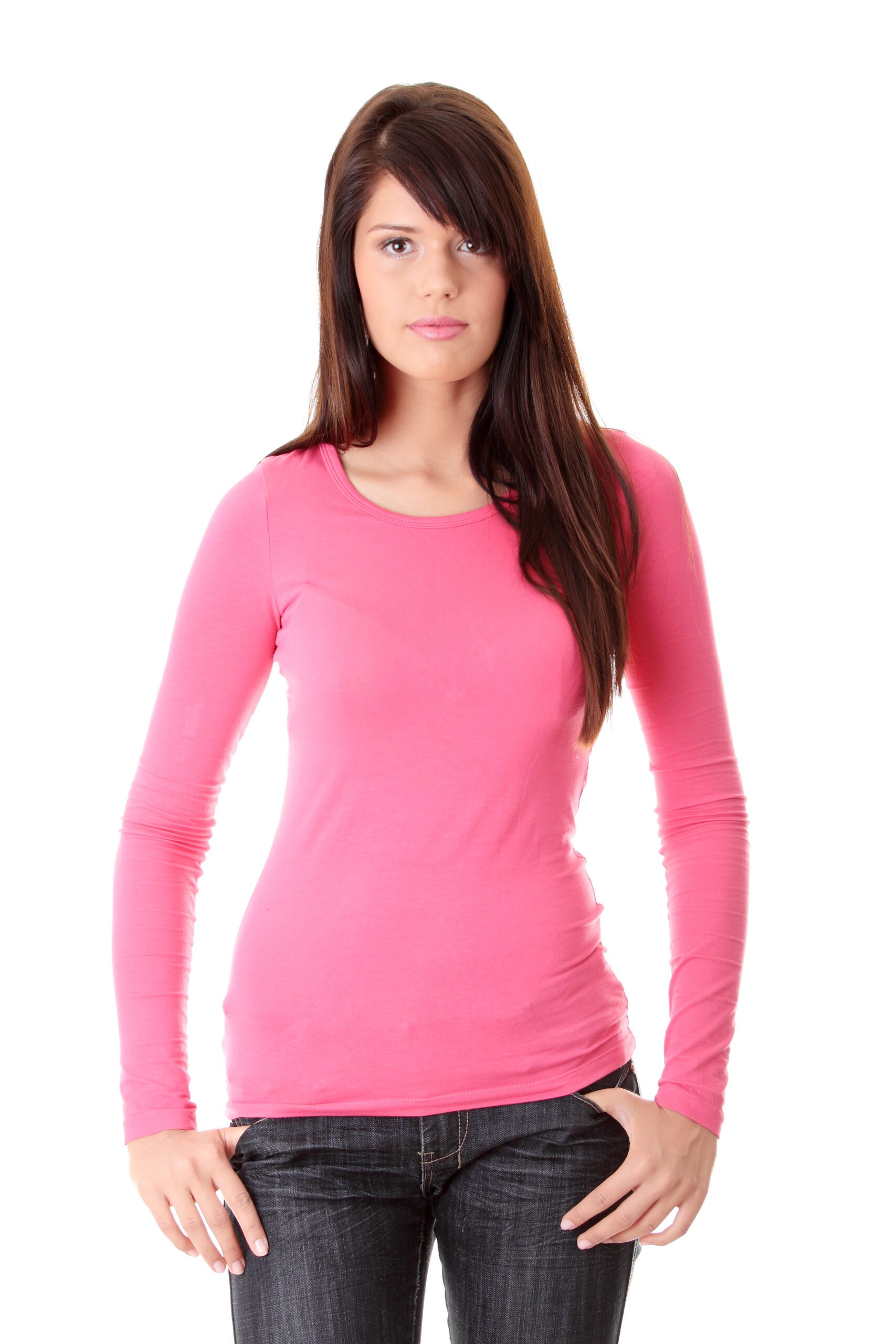 An array of women's full sleeve t-shirts and sweatshirts in different hues and designs, elegantly displayed by Pathanjali Knitwear