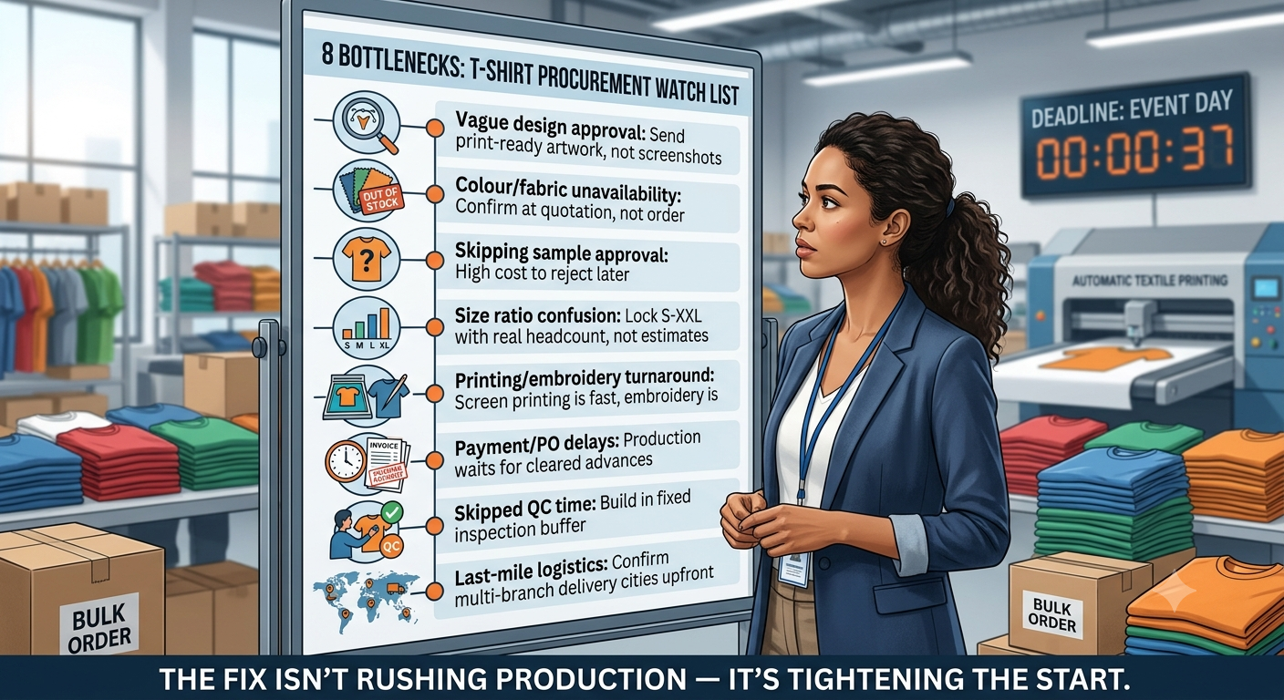8 T-shirt procurement bottlenecks to avoid in bulk orders